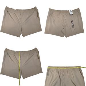 NEW! Men's Members Mark Active Pull On Stretch Shorts Khaki Size 4XL